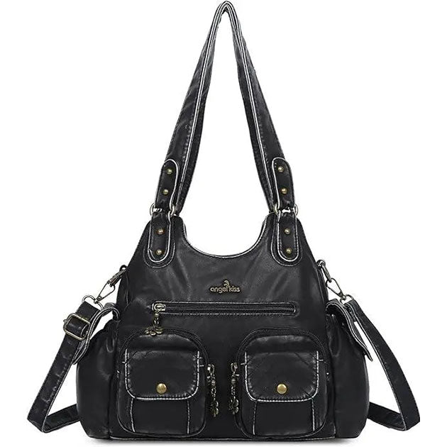 AngelKiss Tie-Dye Artistic Handbag with Crossbody Strap