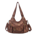 Vintage Washed Tie-Dye Multi-Pocket Shoulder Bag