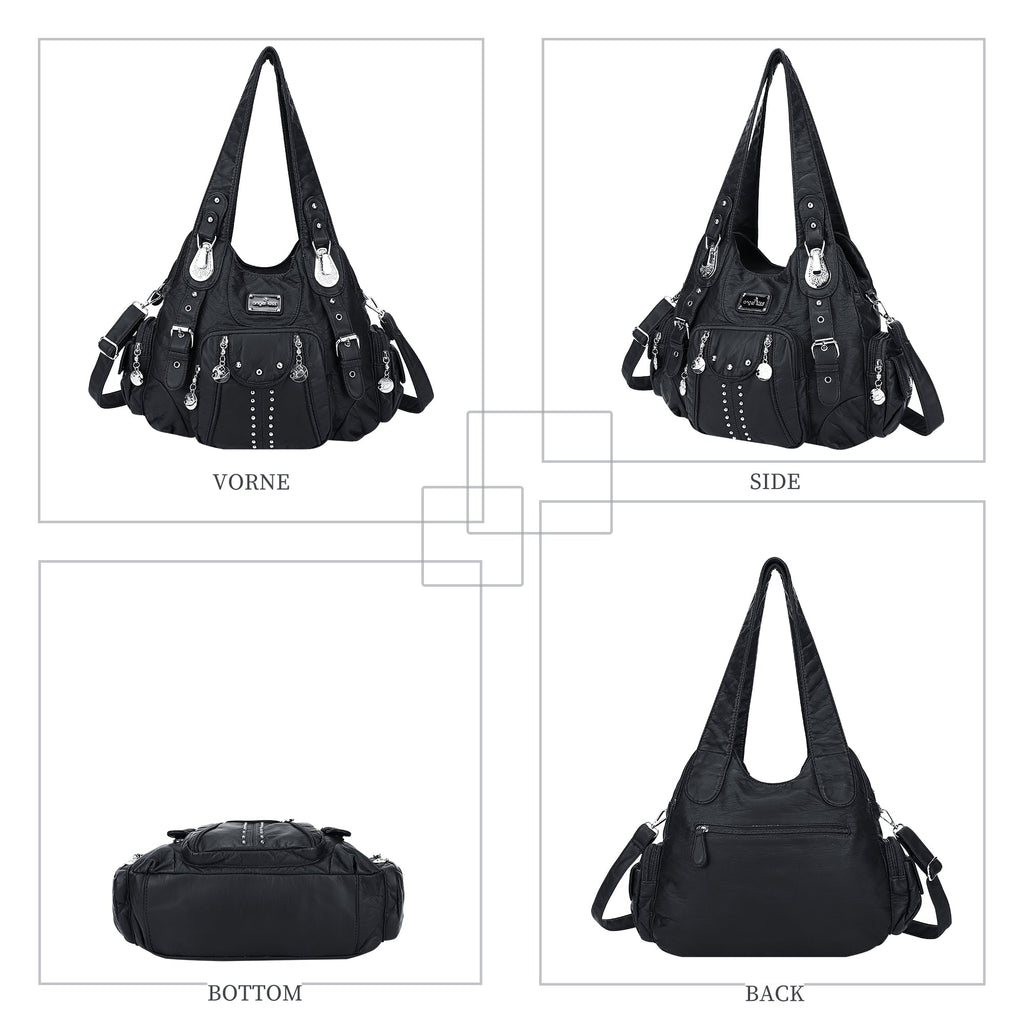 Structured Eco-Friendly Shoulder & Crossbody Bag with Multi-Pockets