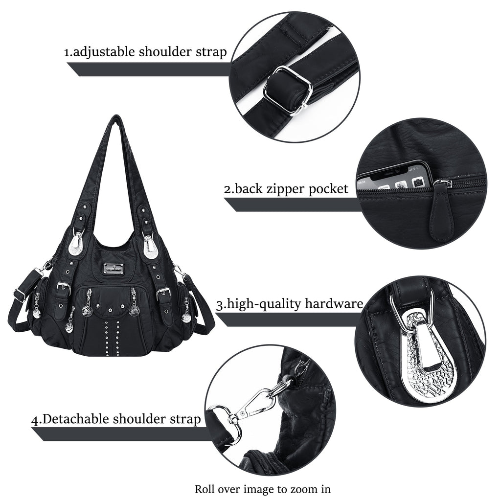 Structured Eco-Friendly Shoulder & Crossbody Bag with Multi-Pockets