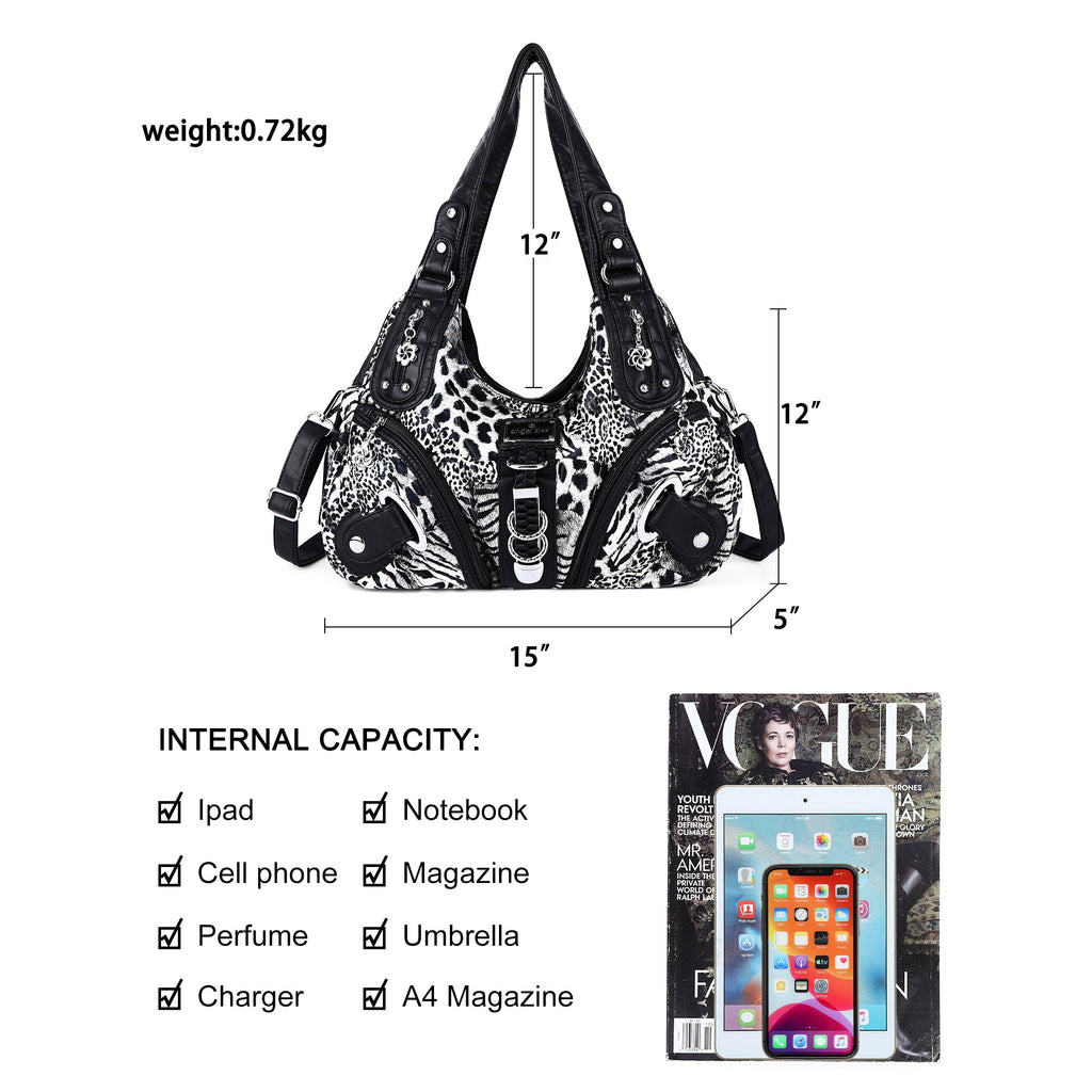 Large Capacity Multi-Functional Leopard Print Shoulder Bag