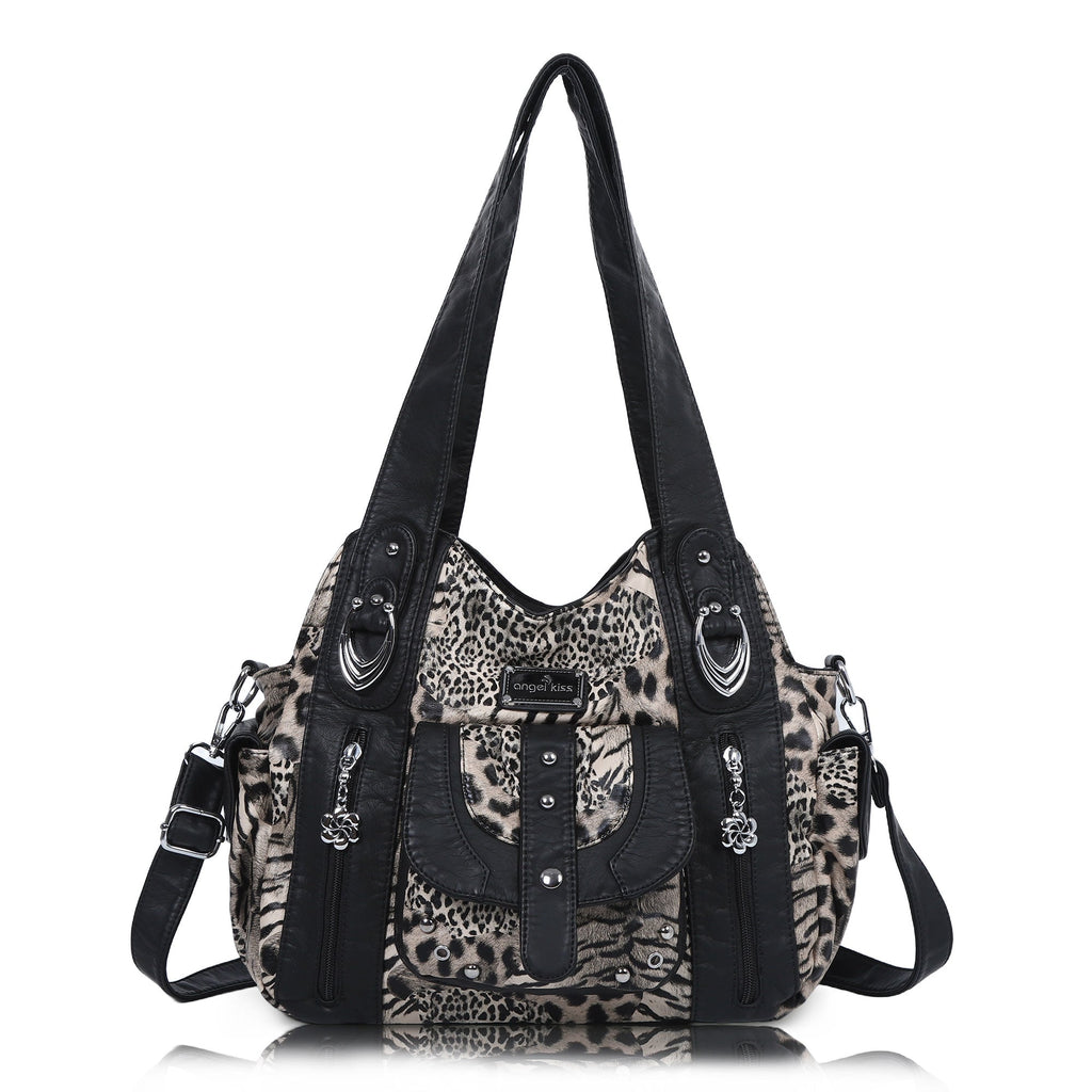 Retro Leopard Print Spacious Wandering Tote Bag