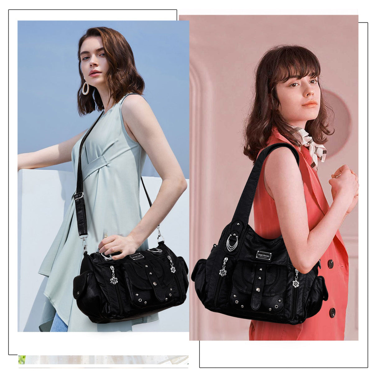 Vintage Luxe Relaxed-Shape Hobo Handbags