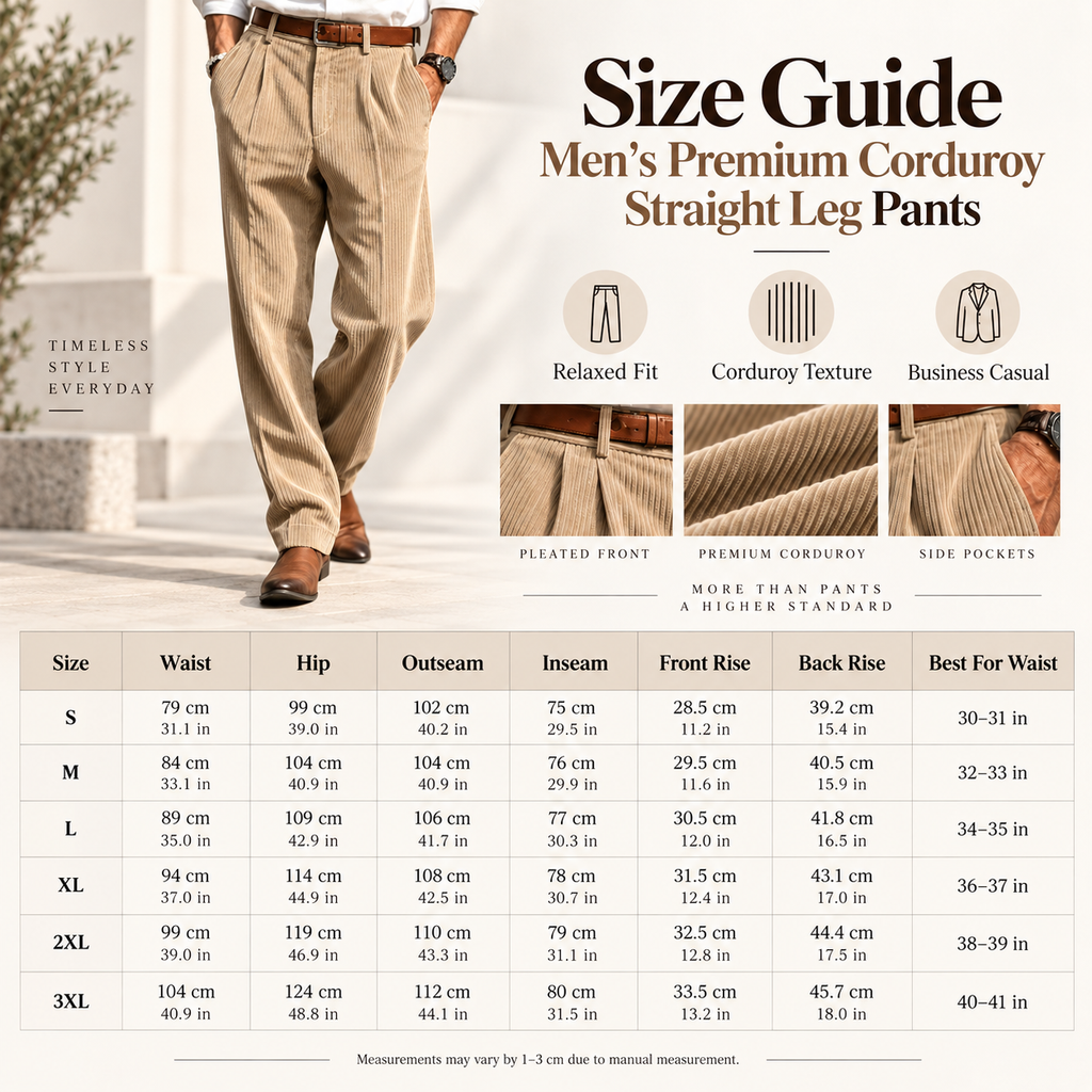 Men's Corduroy Straight Leg Pants