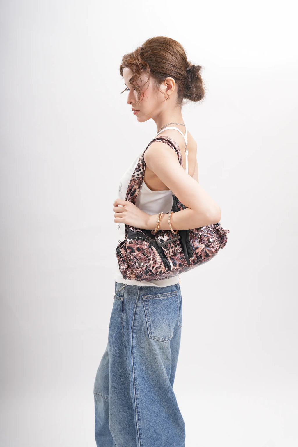 Retro Utility Multi-Pocket Satchel Shoulder-Crossbody Bag