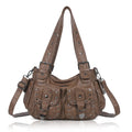 Vintage Y2K Studded Multi-Pocket Semi-Soft Tote Shoulder Bag