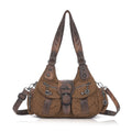 Vintage Utility Multi-Pocket Slouchy Hobo Shoulder Bag