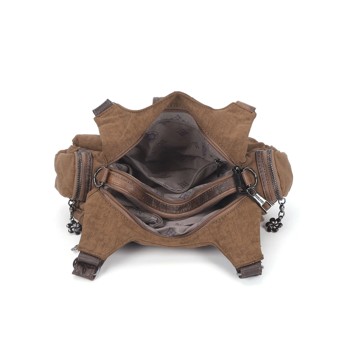 Vintage Utility Multi-Pocket Slouchy Hobo Shoulder Bag