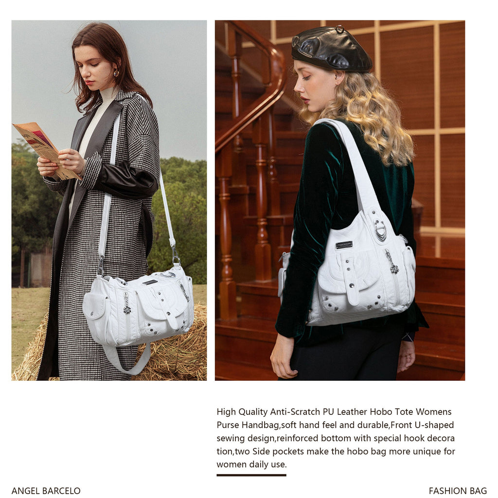 Tote Retro Solid Color Spacious Unique Texture Wandering Bag