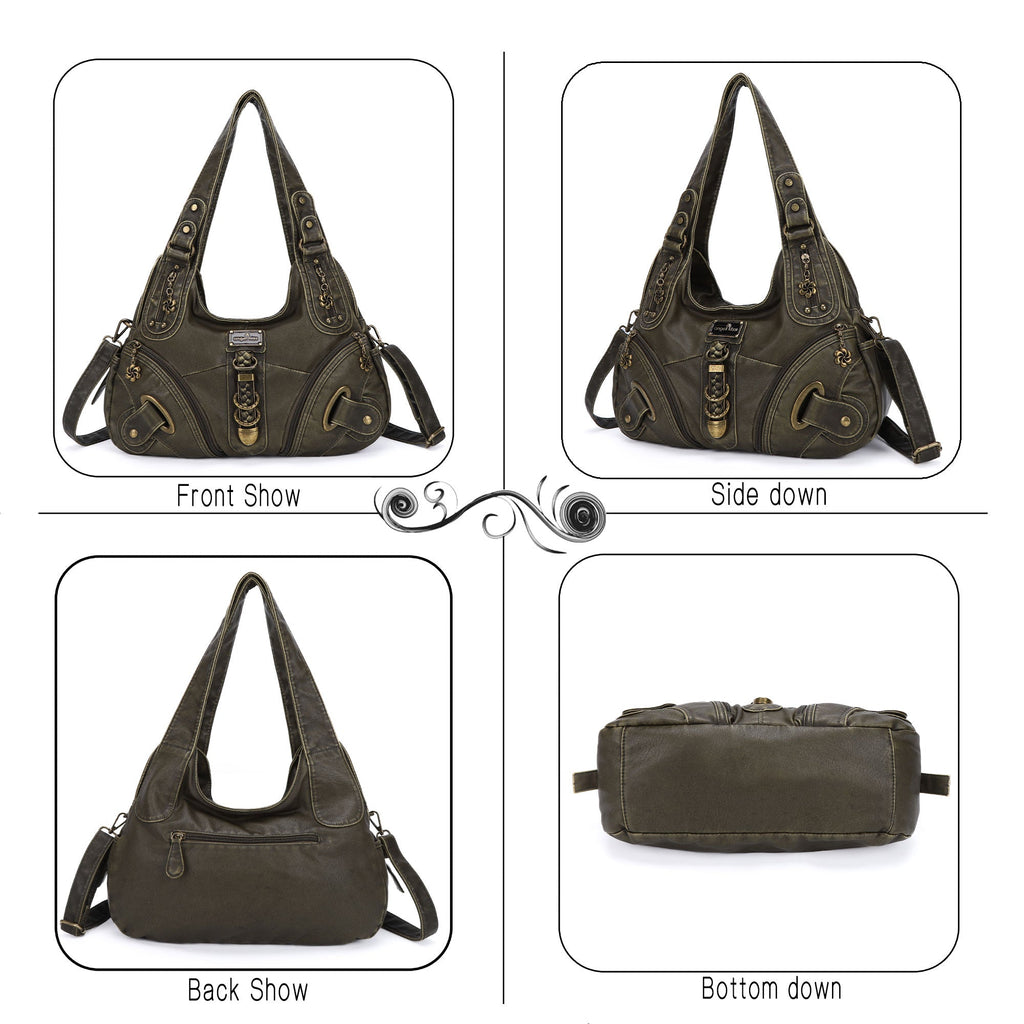 Heritage Braided Buckle Vegan Leather Hobo Bag