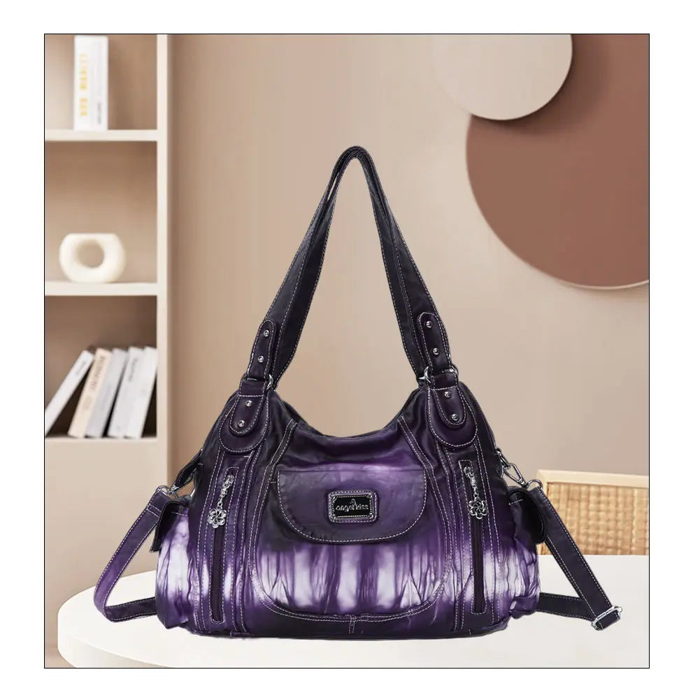 Women  Handbag With High Quality Washed PU Multi-function Bag