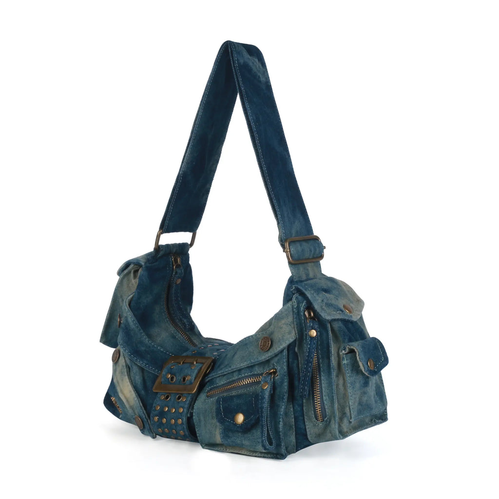 Colorful Denim Purse | Versatile Carry: Handheld, Shoulder, or Crossbody