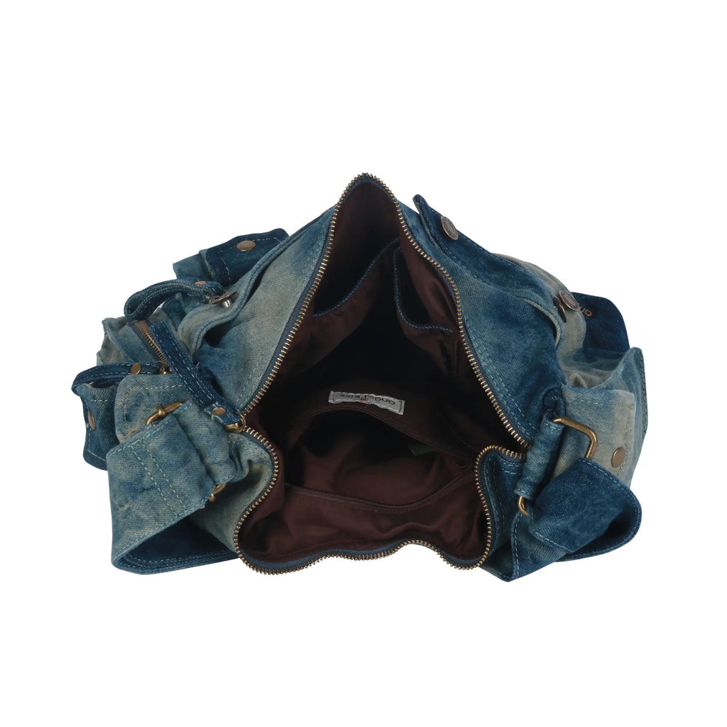 Colorful Denim Purse | Versatile Carry: Handheld, Shoulder, or Crossbody
