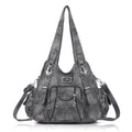 Tie-Dye Hobo Shoulder Bag with Rivet Strap Details