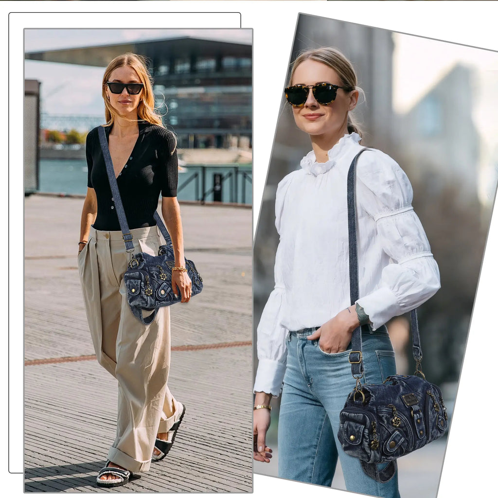 Vintage Denim Crossbody Wallet & Pures