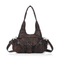 Studded Utility Multi-Pocket Shoulder Bag
